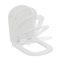 Immagine di Ideal Standard CALLA sedile slim con cerniere in metallo, a discesa rallentata, colore bianco finitura lucido E251801