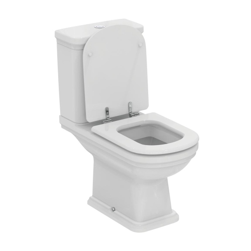 Immagine di Ideal Standard CALLA set sanitari a pavimento, vaso a filo parete, con sedile a discesa rallentata, bidet monoforo con troppopieno, colore bianco finitura lucido E222501+E222601+E251801
