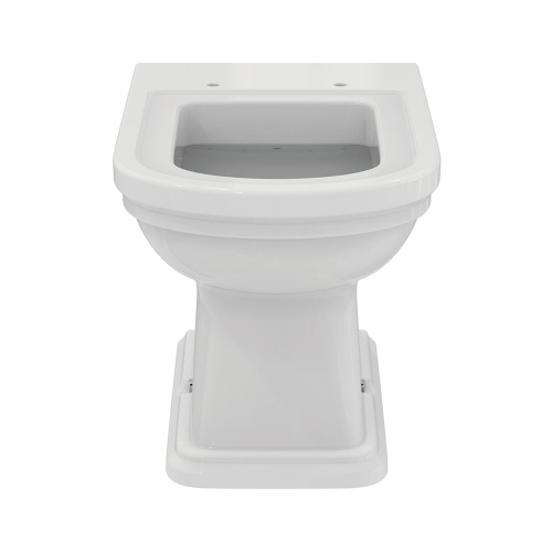 Immagine di Ideal Standard CALLA set sanitari a pavimento, vaso a filo parete, con sedile a discesa rallentata, bidet monoforo con troppopieno, colore bianco finitura lucido E222501+E222601+E251801