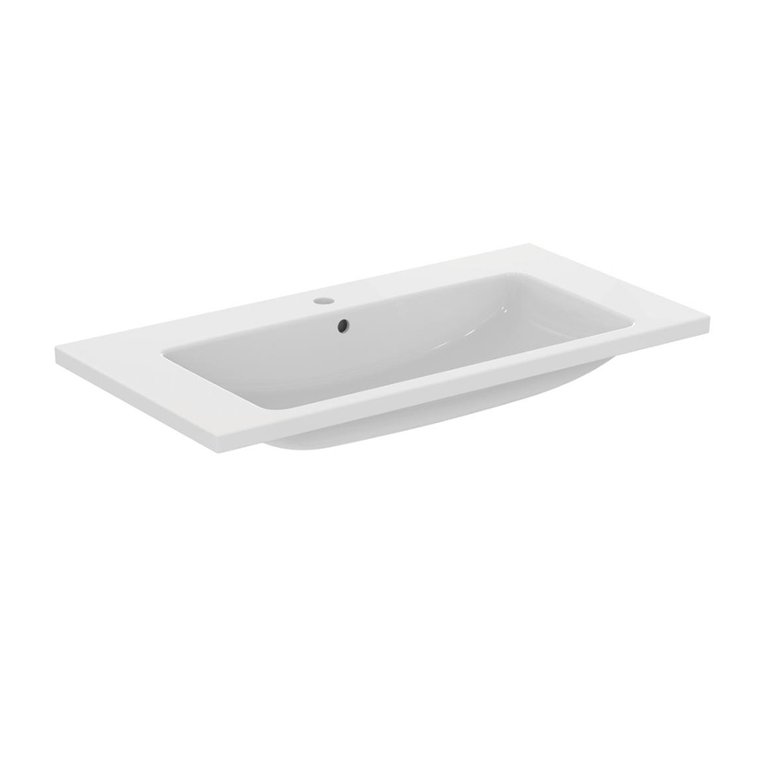 Immagine di Ideal Standard I.LIFE B lavabo top L.101 cm, monoforo, con troppopieno, colore bianco finitura lucido T460301