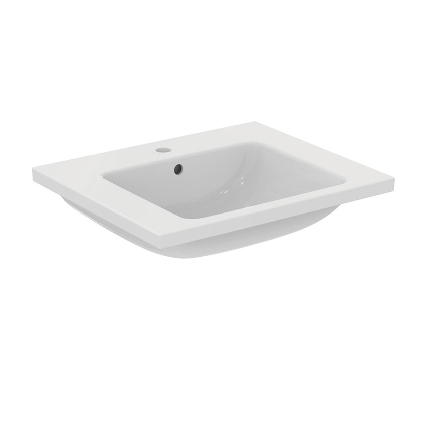 Immagine di Ideal Standard I.LIFE B lavabo top L.61 cm, monoforo, con troppopieno, colore bianco finitura lucido T460501