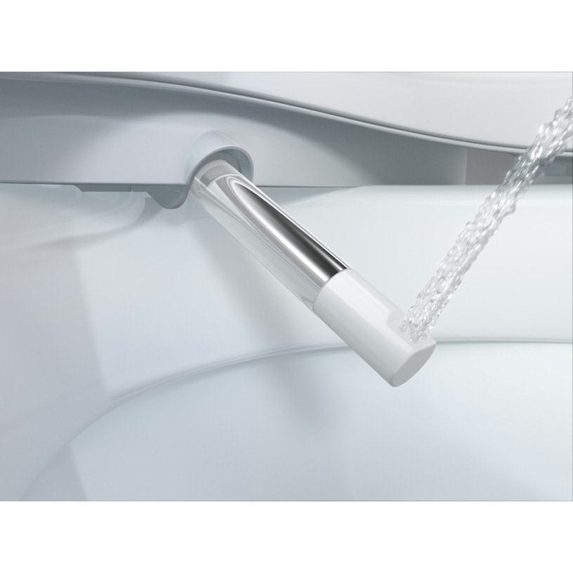 Immagine di Geberit AQUACLEAN 4000 vaso sospeso, senza brida, sedile con funzione bidet e chiusura ammortizzata, colore bianco 146.135.11.1