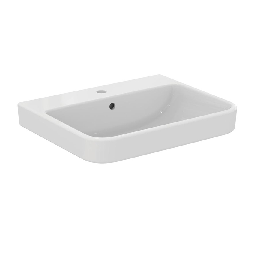 Immagine di Ideal Standard I.LIFE B lavabo top L.60 cm, monoforo, con troppopieno, colore bianco finitura lucido T460701