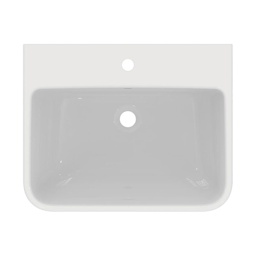 Immagine di Ideal Standard soluzione bagno completo, sanitari sospesi, lavabo 60 cm, vasca rettangolare 170x75, colore bianco finitura lucido, rubinetteria finitura cromo SING9