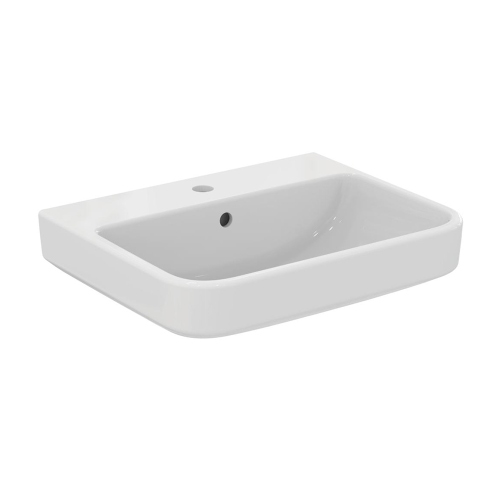 Immagine di Ideal Standard I.LIFE B lavabo top L.55 cm, monoforo, con troppopieno, colore bianco finitura lucido T460801
