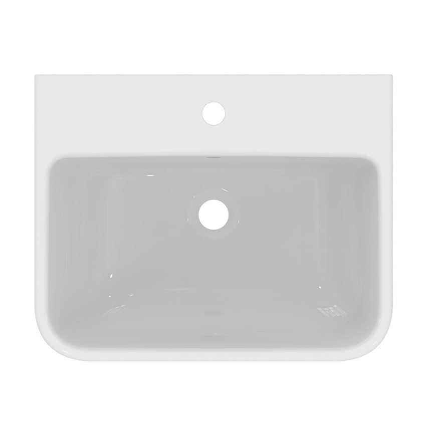 Immagine di Ideal Standard I.LIFE B lavabo top L.55 cm, monoforo, con troppopieno, colore bianco finitura lucido T460801