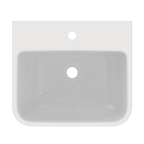 Immagine di Ideal Standard I.LIFE B lavabo top L.50 cm, monoforo, con troppopieno, colore bianco finitura lucido T460901