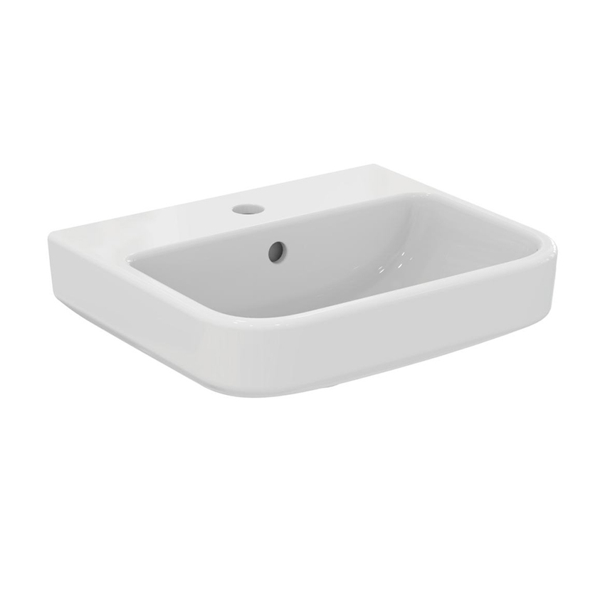 Immagine di Ideal Standard I.LIFE B lavamani L.45 cm, monoforo, con troppopieno, colore bianco finitura lucido T461001
