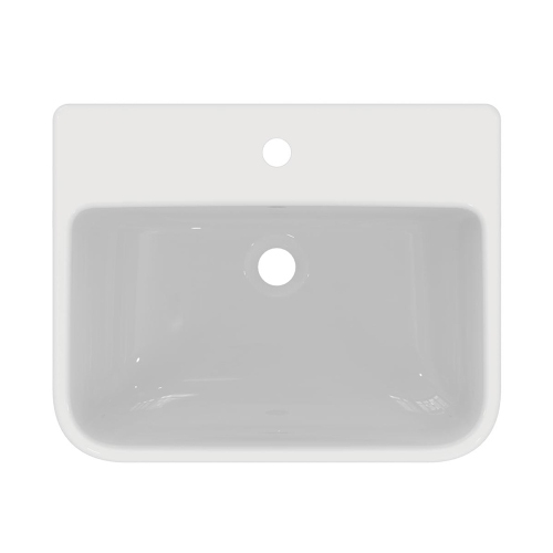 Immagine di Ideal Standard I.LIFE B lavabo da semincasso L.55 cm, monoforo, con troppopieno, colore bianco finitura lucido T461101