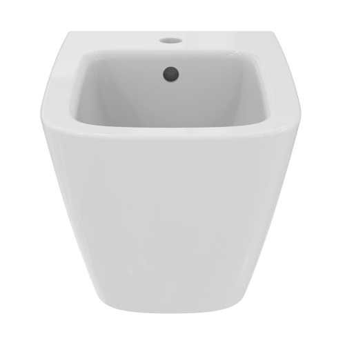 Immagine di Ideal Standard soluzione bagno completo, sanitari sospesi, lavabo 60 cm, vasca rettangolare 170x75, colore bianco finitura lucido, rubinetteria finitura cromo SING9