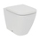 Immagine di Ideal Standard I.LIFE B set sanitari a terra, vaso filo parete senza brida, con sedile avvolgente a discesa rallentata, bidet monoforo con troppopieno, colore bianco finitura lucido T461601+T468301+T461701