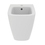 Immagine di Ideal Standard I.LIFE B set sanitari a terra, vaso filo parete senza brida, con sedile avvolgente a discesa rallentata, bidet monoforo con troppopieno, colore bianco finitura lucido T461601+T468301+T461701