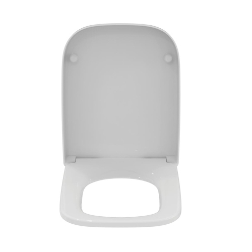 Immagine di Ideal Standard I.LIFE B set sanitari a terra, vaso filo parete senza brida, con sedile avvolgente a discesa rallentata, bidet monoforo con troppopieno, colore bianco finitura lucido T461601+T468301+T461701