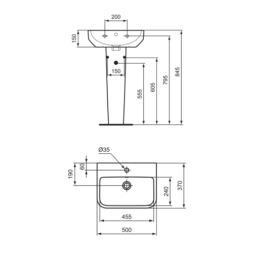 Immagine di Ideal Standard soluzione bagno completo, sanitari sospesi, lavabo 60 cm, vasca rettangolare 170x75, colore bianco finitura lucido, rubinetteria finitura cromo SING9