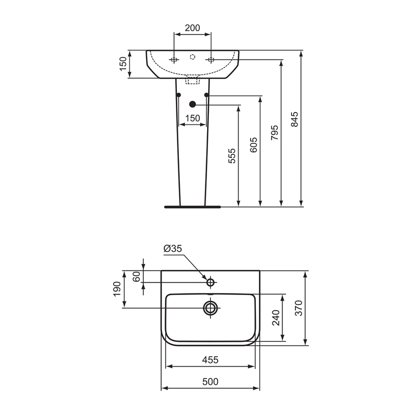 Immagine di Ideal Standard soluzione bagno completo, sanitari sospesi, lavabo 60 cm, vasca rettangolare 170x75, colore bianco finitura lucido, rubinetteria finitura cromo SING9