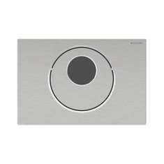Immagine di Geberit SIGMA10 placca di comando per WC con azionamento elettronico del risciacquo, funzionamento a rete, risciacquo a due quantità, automatico/senza contatto/manuale, finitura acciaio spazzolato 115.856.SN.6