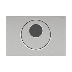 Immagine di Geberit SIGMA10 placca di comando per WC con azionamento elettronico del risciacquo, funzionamento a batteria, automatico, placca e tasto finitura spazzolato, anelli e design finitura lucido 115.891.SN.6