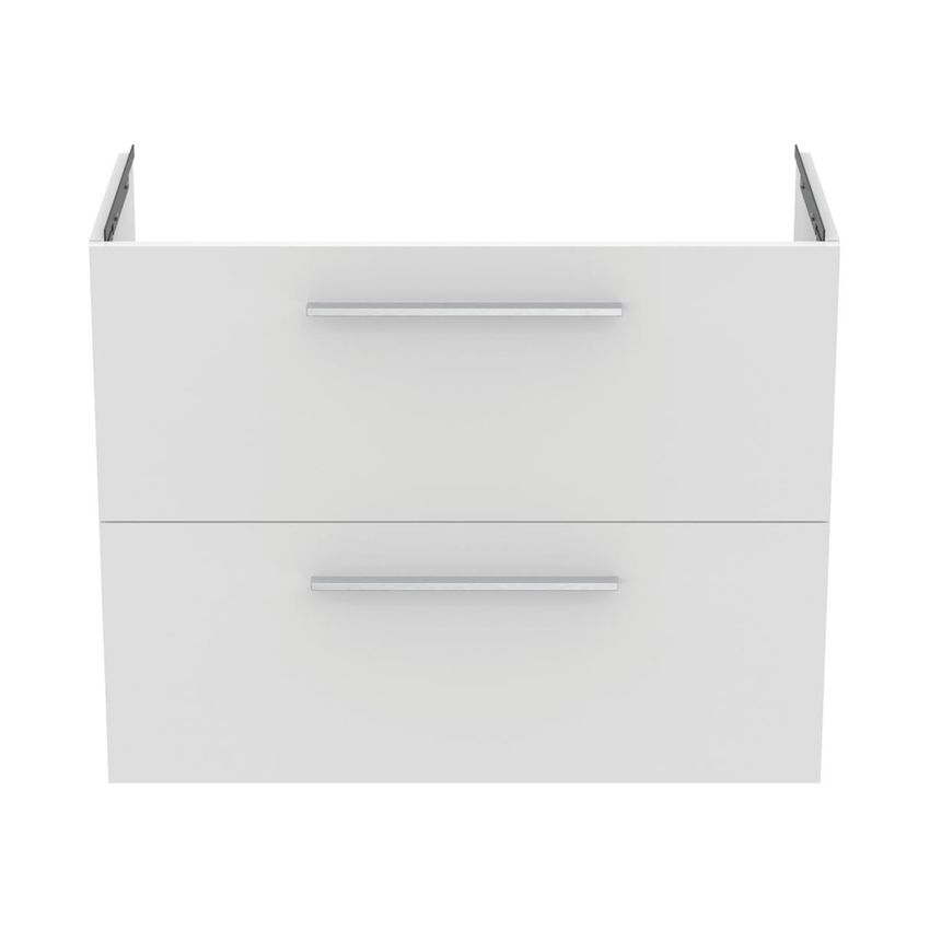Immagine di Ideal Standard soluzione bagno completo, sanitari sospesi, lavabo con mobile 80 cm, doccia rettangolare 120x80 cm, colore bianco, rubinetteria finitura cromo SING11