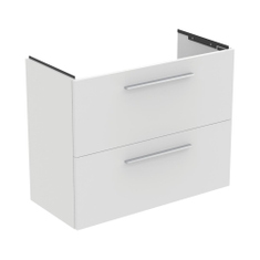 Immagine di Ideal Standard I.LIFE S mobile sottolavabo sospeso L.80 H.63 P.37.5 cm, con 1 cassetto interno e 1 esterno, interno colore antracite, esterno colore bianco finitura opaco T5295DU