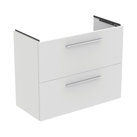Immagine di Ideal Standard I.LIFE S mobile sottolavabo sospeso L.80 H.63 P.37.5 cm, con 1 cassetto interno e 1 esterno, interno colore antracite, esterno colore bianco finitura opaco T5295DU