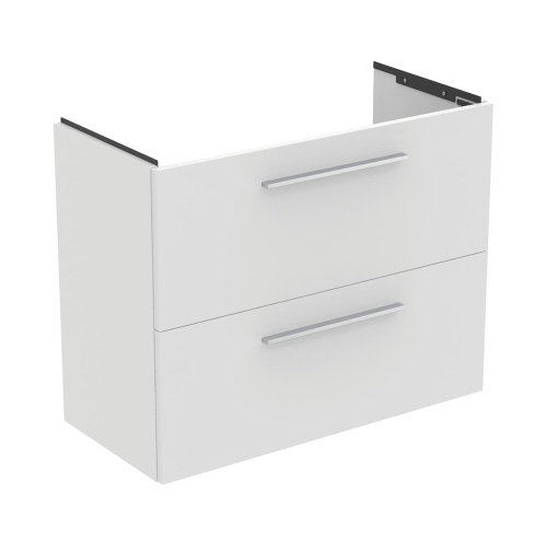 Immagine di Ideal Standard soluzione bagno completo, sanitari sospesi, lavabo con mobile 80 cm, doccia rettangolare 120x80 cm, colore bianco, rubinetteria finitura cromo SING11