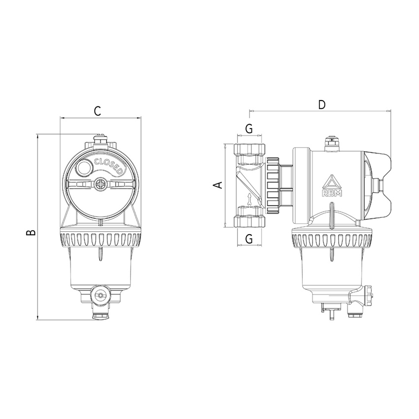 Immagine di RBM MP2 filtro defangatore magnetico autopulente per pompe di calore 38330600