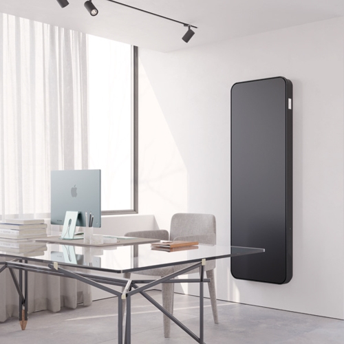 Immagine di Irsap RELAX HYBRID VERTICALE radiatore H.180 L.63 P.10.7 cm, senza led, colore nero satinato finitura ruvido Cod.30 REHL060A30IRCHNN01