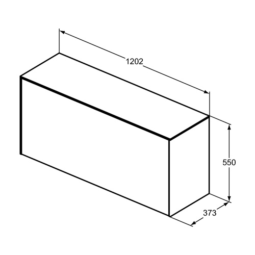 Immagine di Ideal Standard CONCA mobile sottolavabo sospeso L.120 H.55 P.37 cm, con 1 cassetto interno, interno colore antracite, esterno colore bianco finitura opaco T4320Y1