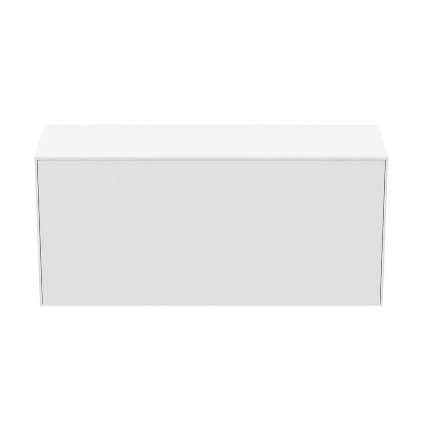Immagine di Ideal Standard CONCA mobile sottolavabo sospeso L.120 H.55 P.37 cm, con 1 cassetto interno, interno colore antracite, esterno colore bianco finitura opaco T4320Y1
