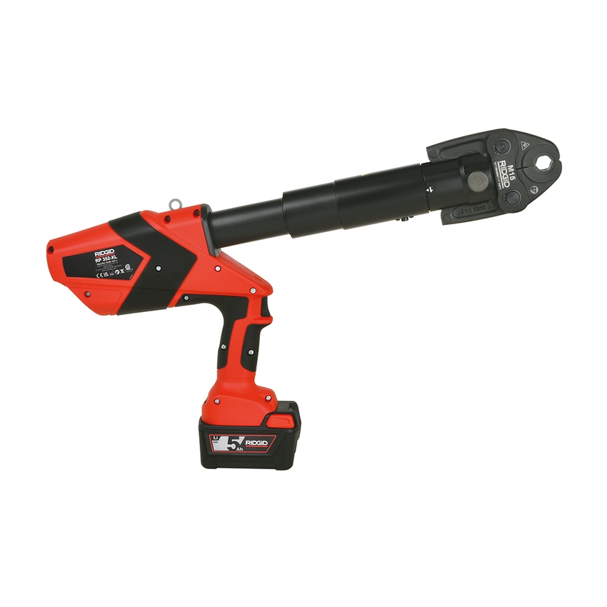 Immagine di Ridgid RP 352-XL kit pressatrice con cassetta di trasporto, batteria da 18 V 5,0 Ah e caricabatterie rapido, con attuatore 32 kN-XL 75803