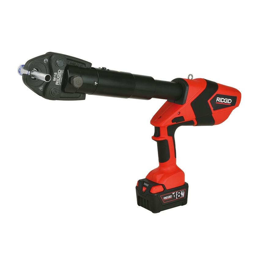 Immagine di Ridgid RP 352-XL kit pressatrice con cassetta di trasporto, batteria da 18 V 5,0 Ah e caricabatterie rapido, con attuatore 32 kN-XL 75803