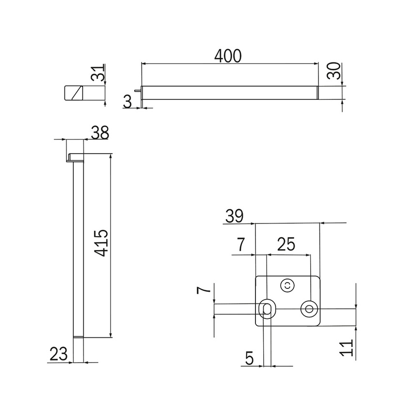 Immagine di Inda INDISSIMA portasalviette destro fisso a bandiera, colore nero finitura opaco A88150NE