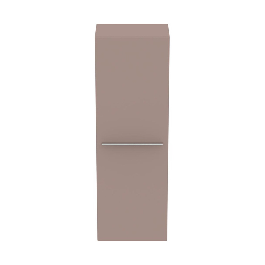 Immagine di Ideal Standard I.LIFE A mobile a colonna L.40 H.120 P.30 cm, anta a chiusura ammortizzata reversibile, con 3 ripiani interni, colore greige finitura opaco T5261NH