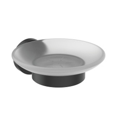 Immagine di Ideal Standard IOM portasapone in vetro opaco con supporto colore nero finitura opaco A9122XG