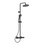 Immagine di Ideal Standard CERATHERM T25 colonna doccia con termostatico esterna, asta murale, soffione Ø 20 cm, supporto doccetta con scorrimento a pressione, doccetta Idealrain e flessibile L.175 cm, colore nero seta finitura opaco A7545XG