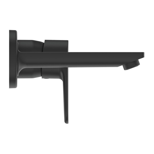 Immagine di Ideal Standard CERAFINE O miscelatore monocomando a parete P.22 cm per lavabo, con limitatore di temperatura, senza corpo incasso, colore nero seta finitura opaco BD133XG