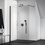 Immagine di Ideal Standard CONNECT 2 cabina doccia walk-in L.117.7 H.195 P.1.4 cm, per installazione ad angolo o centro parete, vetro temperato trasparente, colore nero finitura opaco K9379V3