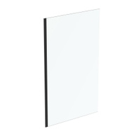 CONNECT 2 cabina doccia walk-in L.117.7 H.195 P.1.4 cm, per installazione ad angolo o centro parete, vetro temperato trasparente, colore nero finitura opaco