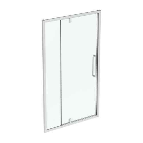 Immagine di Ideal Standard I.LIFE porta per doccia L.122 H.201 P.10 cm, con anta pivottante, vetro temperato trasparente, profilo finitura brill lucido T4939EO