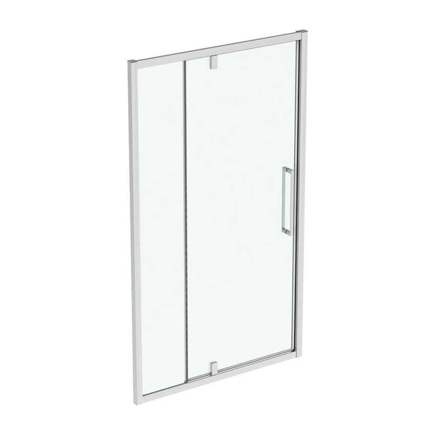 Immagine di Ideal Standard I.LIFE porta per doccia L.122 H.201 P.10 cm, con anta pivottante, vetro temperato trasparente, profilo finitura brill lucido T4939EO