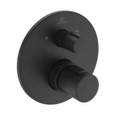 Immagine di Ideal Standard CERATHERM T100 miscelatore termostatico per vasca/doccia, con deviatore, senza corpo incasso, colore nero seta finitura opaco A5814XG