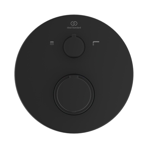 Immagine di Ideal Standard soluzione bagno completo, sanitari sospesi, lavabo con mobile 60 cm, doccia rettangolare 100x70, colore nero finitura opaco, rubinetteria colore nero finitura opaco SING8