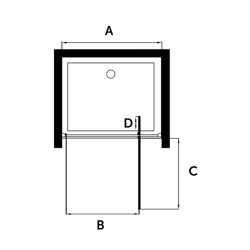 Immagine di Ideal Standard I.LIFE porta per doccia L.122 H.201 P.10 cm, con anta pivottante, vetro temperato trasparente, profilo finitura brill lucido T4939EO