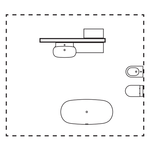 Immagine di Ideal Standard soluzione bagno completo, sanitari sospesi, lavabo 75 cm, colore bianco finitura lucido, mobile sottolavabo 120 cm, colore sunset finitura opaco, rubinetteria finitura magnetic grey SING4