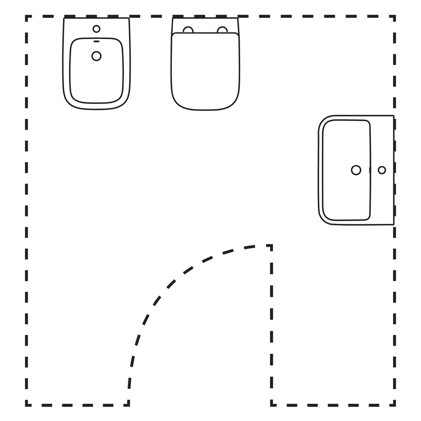 Immagine di Ideal Standard soluzione bagno completo, sanitari sospesi, lavabo 55 cm con colonna, colore bianco, rubinetteria finitura cromo SING12