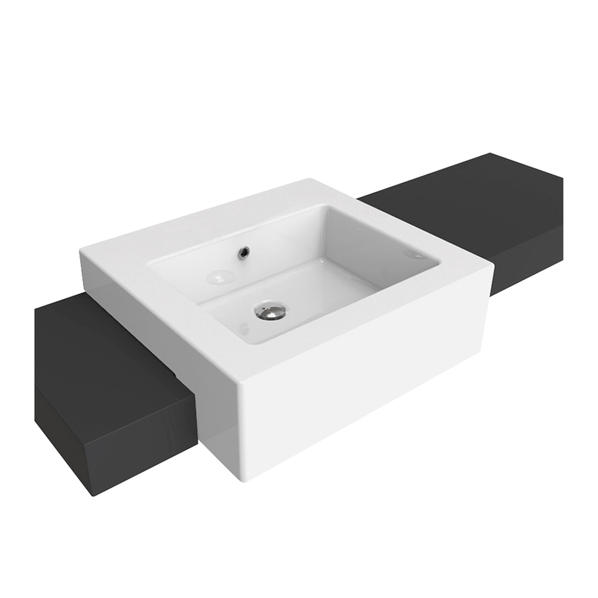 Immagine di Flaminia ACQUAGRANDE 60 lavabo da semincasso 60 cm, colore bianco finitura lucido 5053