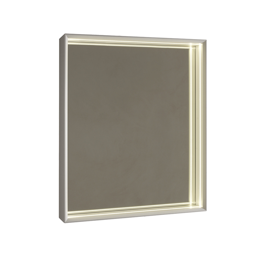 Flaminia AP70B APP specchio 70 cm, reversibile, con illuminazione led su  tutto il perimetro, con cornice verniciata, colore bianco finitura opaco