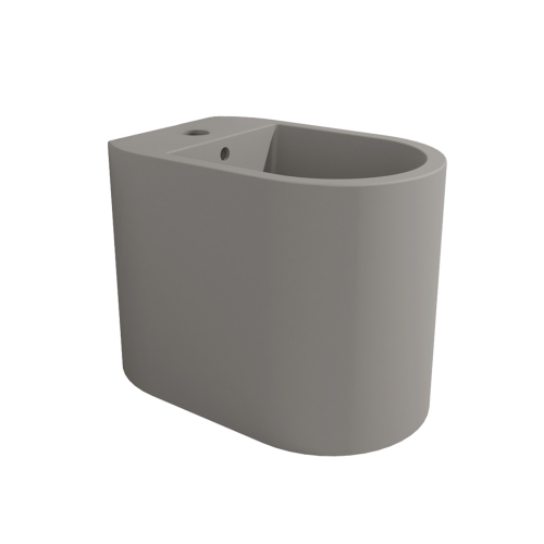 Immagine di Flaminia ASTRA set sanitari back to wall, vaso Plus con sistema goclean®, sedile a chiusura rallentata, bidet monoforo con troppopieno, colore cenere finitura opaco AS117RGCEN-AS217CEN-ASCW05CEN