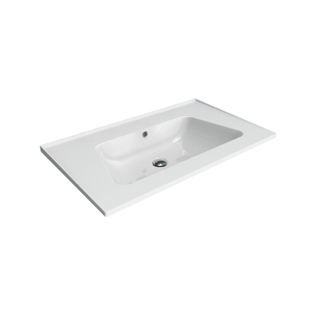 Immagine di Flaminia BLOOM 85 consolle sospesa 87 cm, con troppopieno, colore bianco finitura lucido BM85L