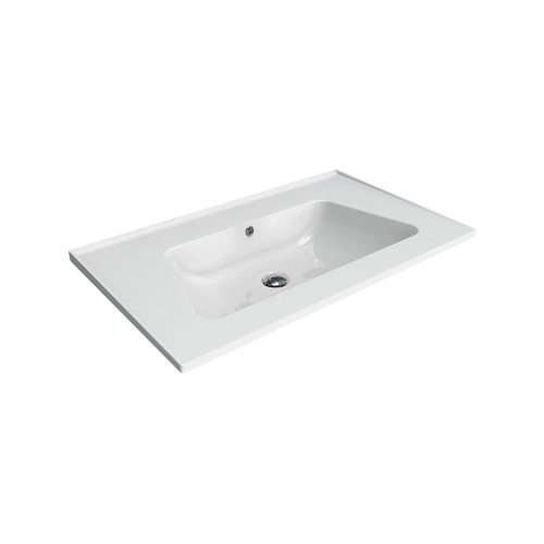 Immagine di Flaminia BLOOM 85 consolle sospesa 87 cm, con troppopieno, colore bianco finitura lucido BM85L